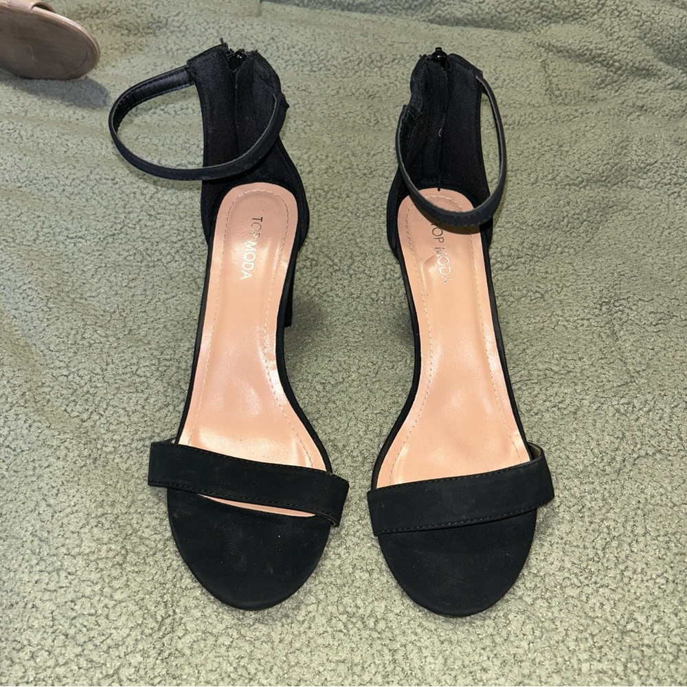 Black block heels